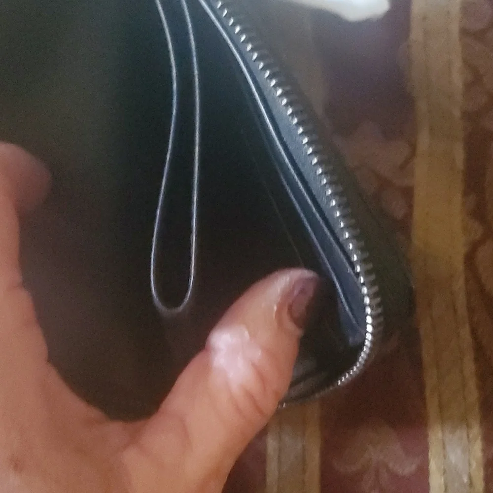 Mcm HOST PIC unisex small gorgeous side zipper unisex leather black wallet boxed